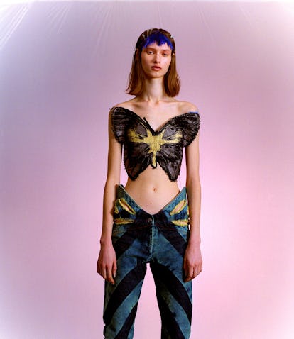 Masha Popova's butterfly top embodies the fashion trend.