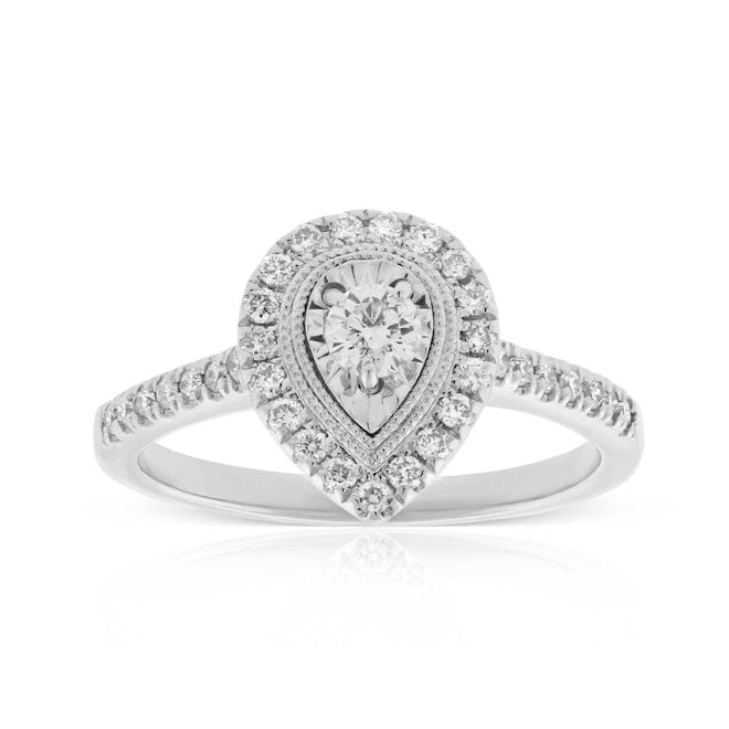 Ikuma Canadian Diamond Pear-Shaped Ring In 14K White Gold