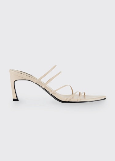 shoes to wear with baggy jeans Reike Nen white five string strappy sandal mules 