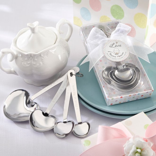 heart-shaped measuring spoons for a mother's day baby shower
