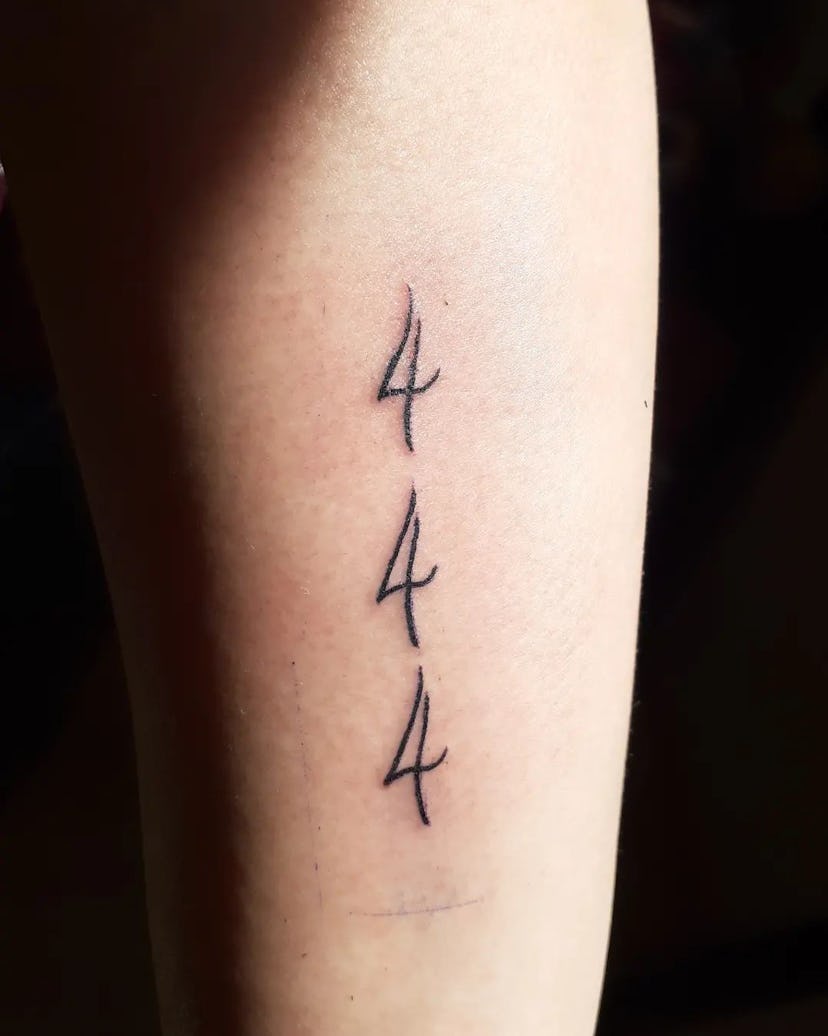 You could get your 444 tattoo in a vertical placement.