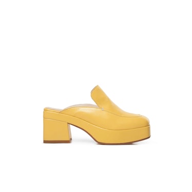 shoes to wear with baggy jeans Chelsea Paris yellow clog mules