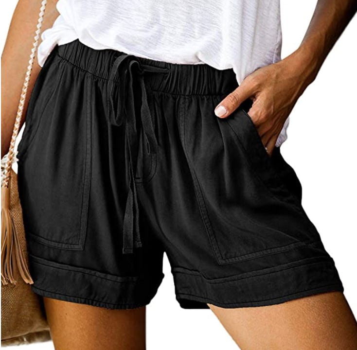 ROSKIKI Drawstring Elastic Waist Shorts