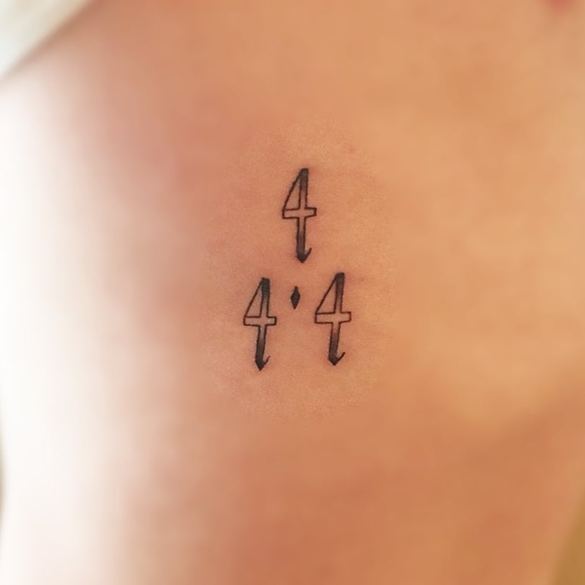 Another idea for a 444 angel tattoo.
