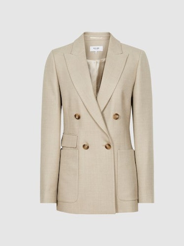 Reiss Double Breasted Twill Blazer