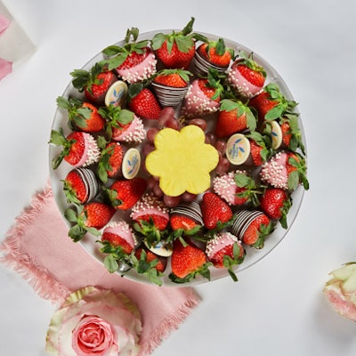 mother's day baby shower strawberry platter