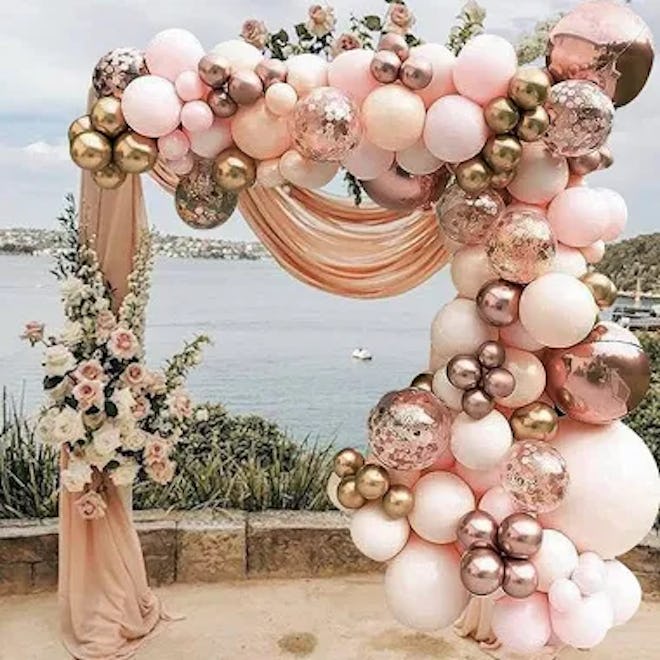 Mother's Day baby shower balloon arch