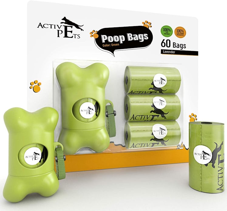 Active Pets Dog Poop Bag Dispenser (Includes 60 Bags)