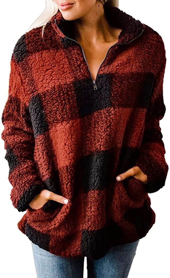 Zesica Long Sleeve Sherpa Fleece Sweatshirt