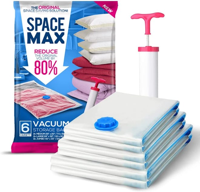 SPACE MAX Premium Reusable Vacuum Storage Bags(6-Pack) 