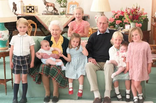 Queen Elizabeth II, her late husband, Philip, and their grandchildren