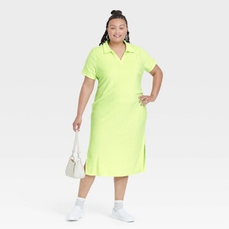 Ava & Viv Plus Size Short Sleeve Terry Polo Dress
