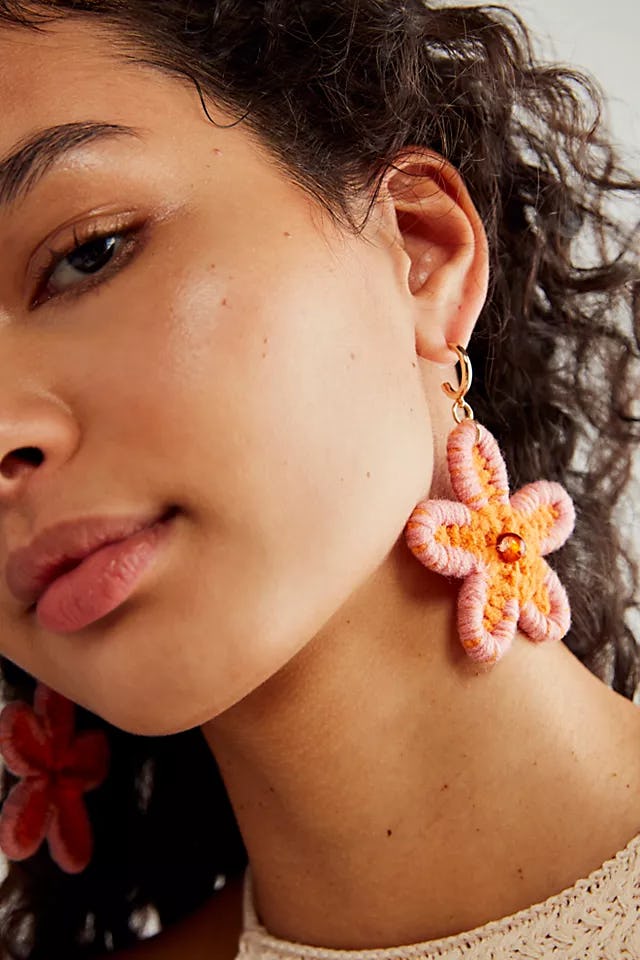 Dahlia Crochet Hoops