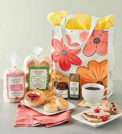 Wolferman's mother's day tote is a great mother's day gift basket idea