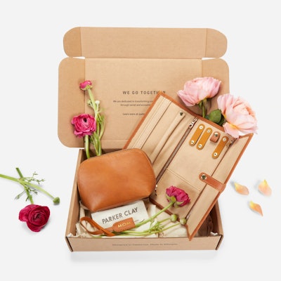 Parker Clay Mother's Day Box is a nice set of leather goods for a Mother's Day gift basket
