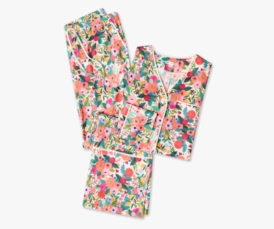 Beautiful print pajamas from Rifle Paper make a great mother's day gift