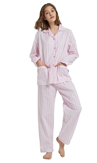 Pink-striped pajama set from Amazon