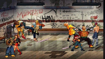 Characters fight in Streets of Rage 4