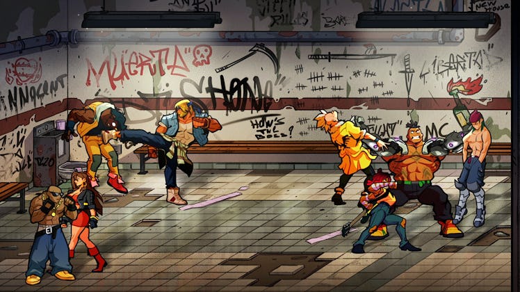 Characters fight in Streets of Rage 4