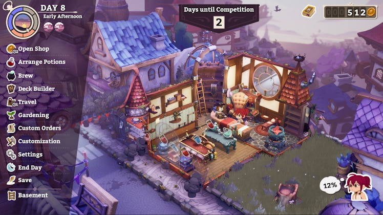 Potion shop UI before any activity