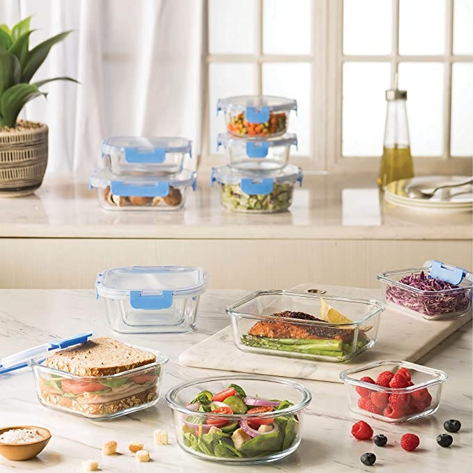 FineDine Glass Food Storage Containers Set (10-Pack)