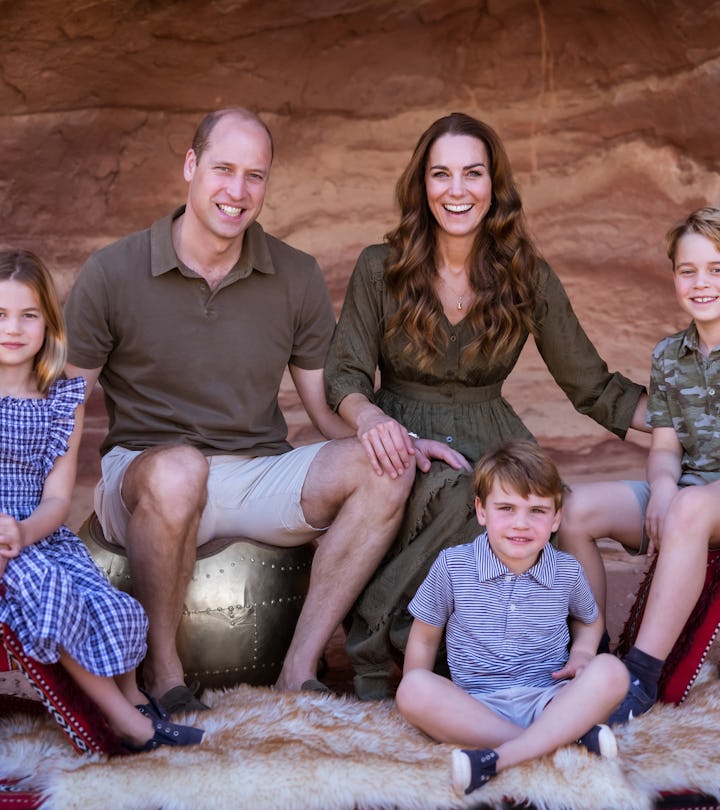 Prince Louis, seen in the Cambridge family's 2021 Christmas card, turned 4 years old on April 23, 20...