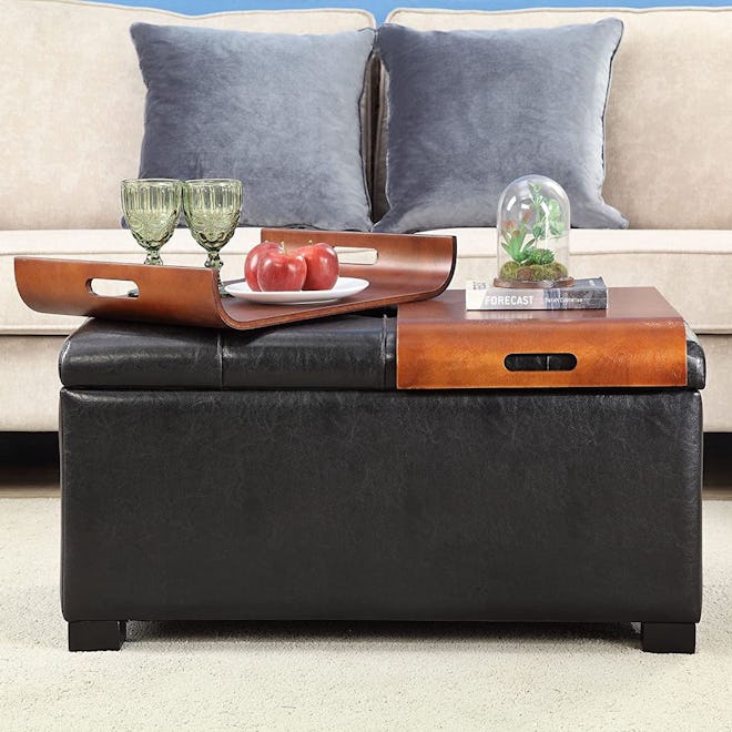 Convenience Concepts Storage Ottoman With Trays
