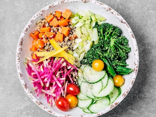 salad featuring sweet potatoes, broccoli, and more is like the popular tik tok salads of today
