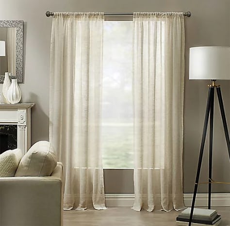 Sheer natural window panels to filter in soft light