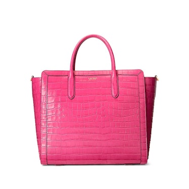 Metallic Leather Large Tyler Tote in Pink