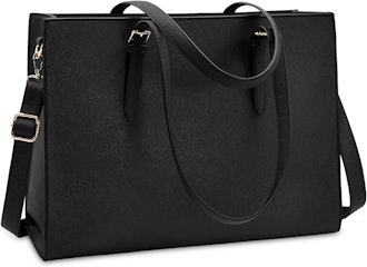 Laptop bag in black, waterproof faux leather