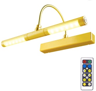Overhead dimmable picture light with remote control capability and dimmers