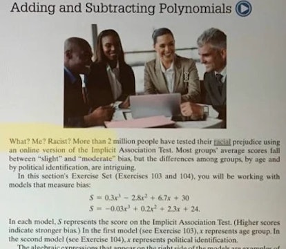 an example from a textbook banned by the Florida Department of Education for containing critical rac...