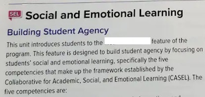 An example from a textbook rejected by the Florida Department of Education for including social emot...