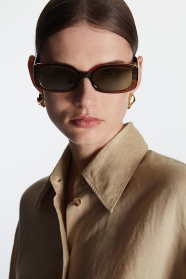 COS Slim Rectangular Sunglasses