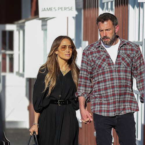 Jennifer Lopez and Ben Affleck are seen on April 23, 2022 in Los Angeles, California.