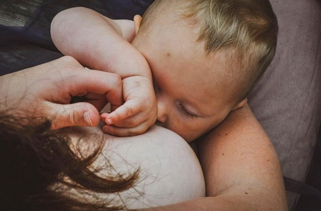 breastfeeding photoshoot ideas closeup of baby