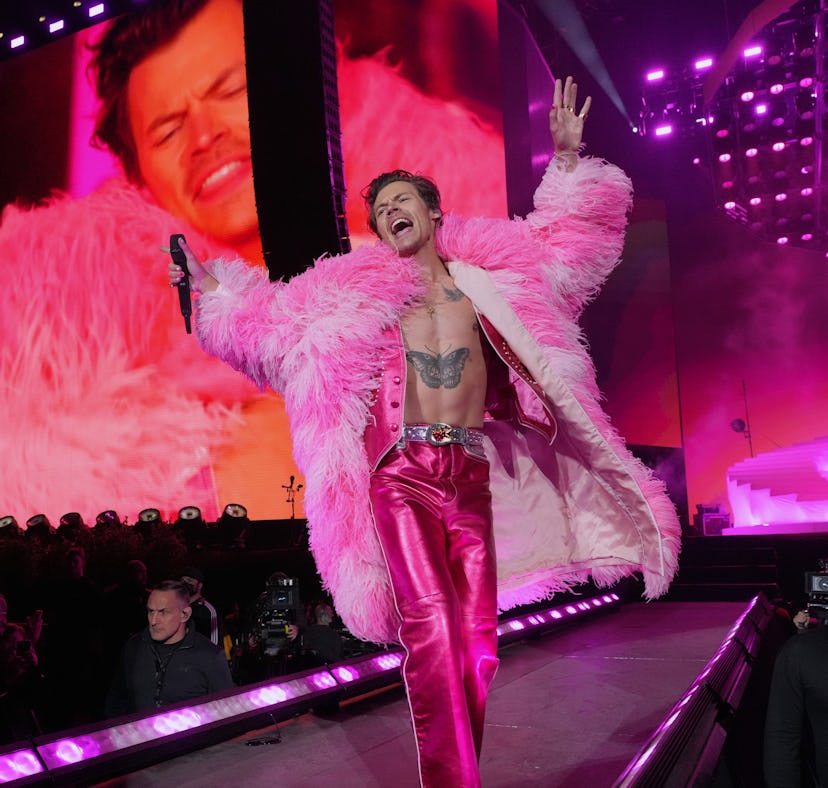 Harry Styles at Coachella 2022, which has exclusive merch and limited apparel.