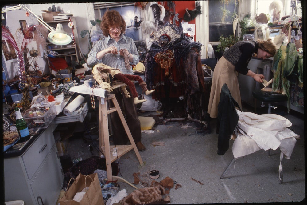 Wendy and Brian Froud working on Dark Crystal.
