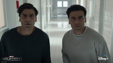 Oscar Isaac as Marc Spector and Steven Grant in Moon Knight. 