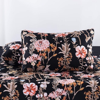 Black Floral Duvet Cover Set to match Regencycore aesthetic