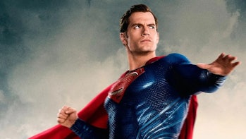 Henry Cavill poses as Superman in a Justice League movie poster