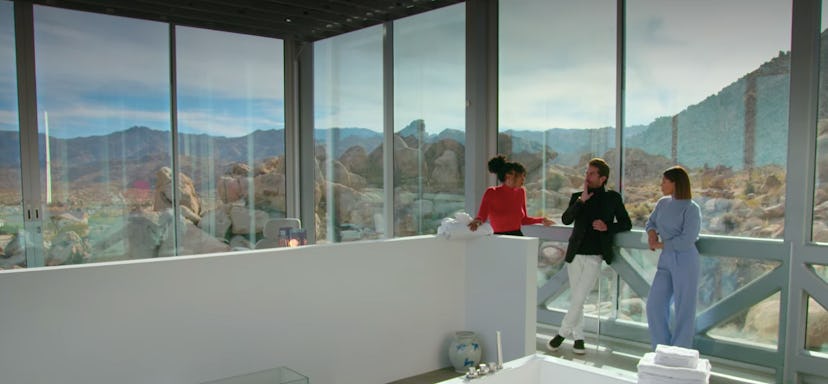 (L-R) Jo Franco, Luis D. Ortiz and Megan Batoon discuss the property in the middle of the desert.