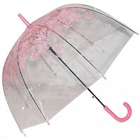 Kung Fu Smith Pink Flower Clear Bubble Umbrella for Kids