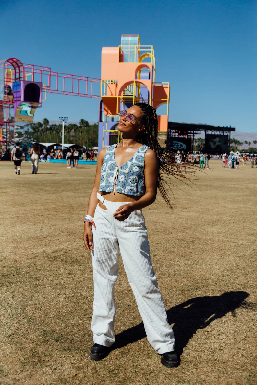 coachella denim dress Coachella Day One Outfit Inspiration