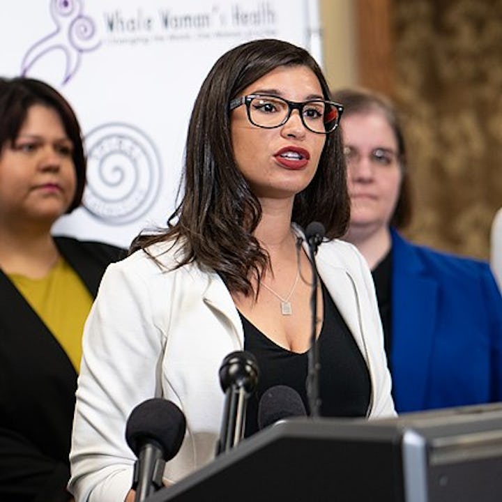 Minnesota State Senate candidate Erin Maye Quade gave her convention speech while actively in labor....