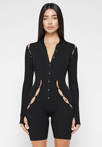 Knitted Cut Out Playsuit 