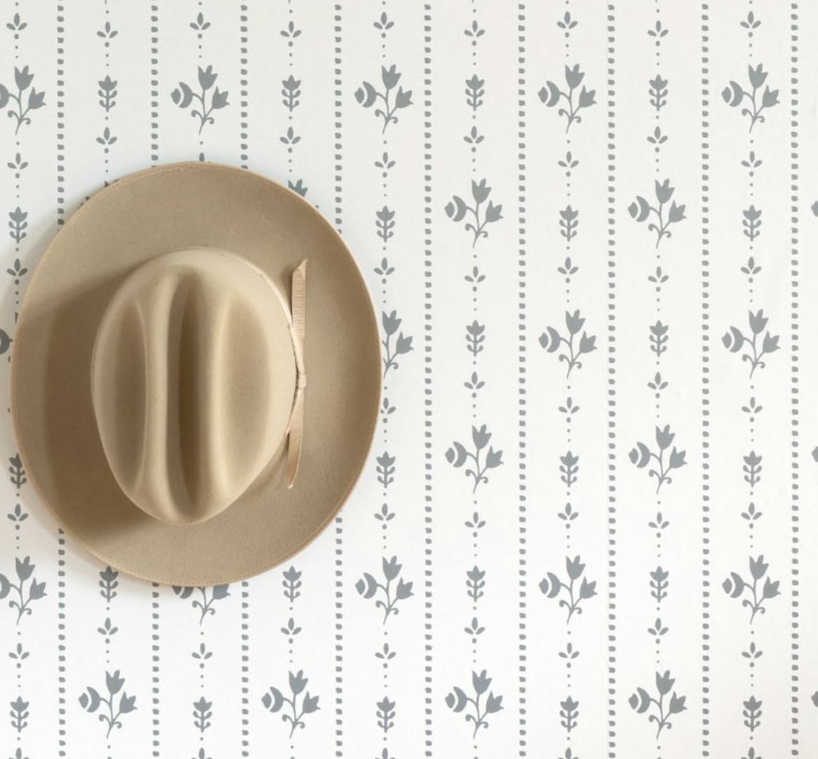 Chasing Paper Floral Stripe peel and stick wallpaper