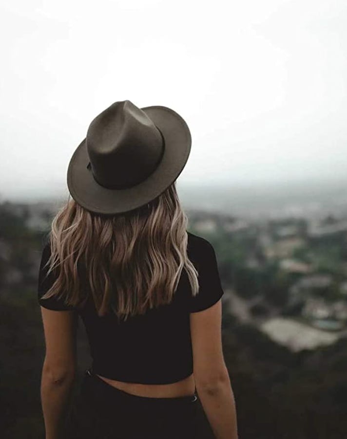 Lanzom Wide Brim Panama Hat