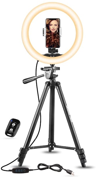 This 10-inch ring light for youtube is great for filming close-ups.